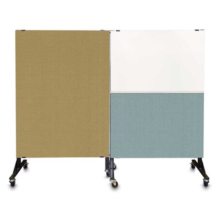 United Visual Products Sliding Door Indoor Enclosed Corkboard, 4 UV9001ACS4824-GOLD-KEYLIME